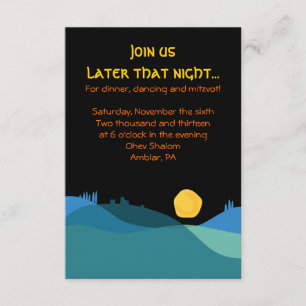 Carte D'accompagnement JERUSALEM CITY of GOLD Mitzvah Party Card