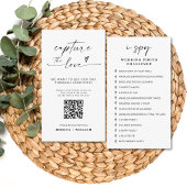Carte D'accompagnement J'espionne le jeu Mariage | Capturez le code QR d'