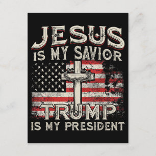 Carte D'accompagnement Jésus est mon sauveur Trump est mon président Amér