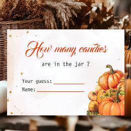 Carte D'accompagnement Jeu de Baby Shower : Combien de bonbons dans la ci