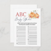 Carte D'accompagnement Jeu de baby shower Pumkin ABC  (Devant / Derrière)