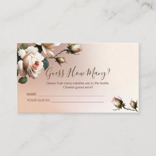 Carte D'accompagnement Jeu de Baby Shower Tea Rose