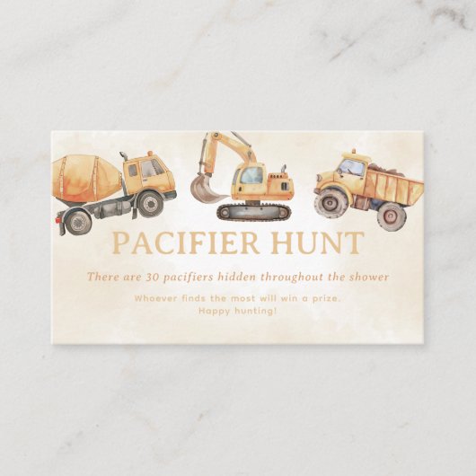 Carte D'accompagnement Jeu de chasse de Pacifier de construction (Devant)