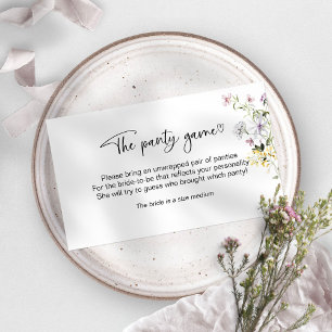 Carte D'accompagnement Jeu de culotte pour la douche de mariée aux fleurs