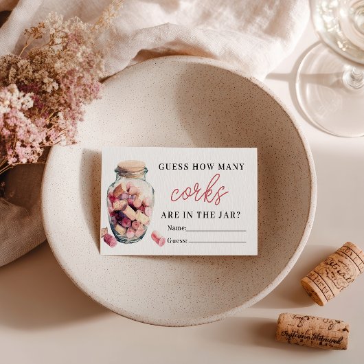 Carte D'accompagnement Jeu de devinette amusant Combien de bouchons Récep