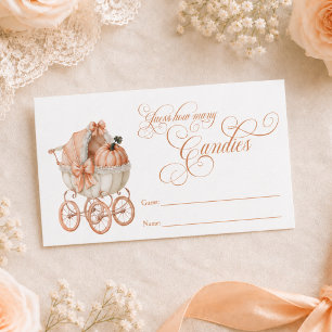 Carte D'accompagnement Jeu de devinette de bonbons pour Baby Shower sur l