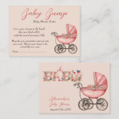 Carte D'accompagnement Jeu de devinette du ventre de bébé Chariot à bébé (Devant / Derrière)