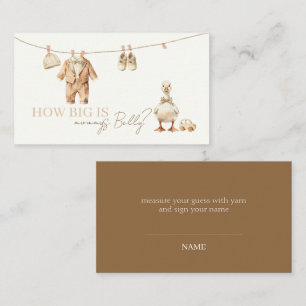 Carte D'accompagnement Jeu de devinette du ventre de maman Oie Beige