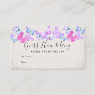 Carte D'accompagnement Jeu de devinette pour Baby Shower « Cieux papillon