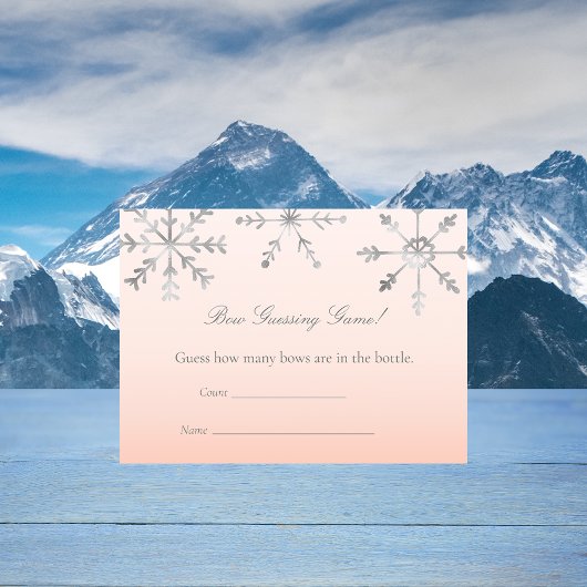 Carte D'accompagnement Jeu de devinette pour Baby Shower Compte Flocon de