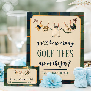 Carte D'accompagnement Jeu de devinette pour Baby Shower Ourson Polo Prep