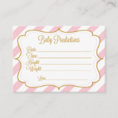 Carte D'accompagnement Jeu de douche prédictions bébé, Hauteur, Poids, Da (Devant)