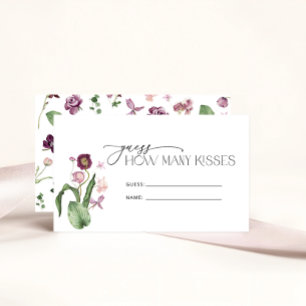 Carte D'accompagnement Jeu de Fête des mariées à fleurs rose Aquarelle