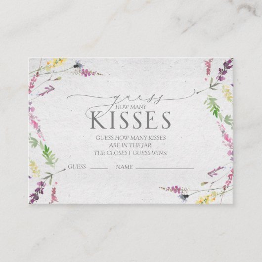 Carte D'accompagnement Jeu de Fête des mariées fleur sauvage aquarelle (Devant)