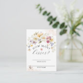 Carte D'accompagnement Jeu de fête prénuptiale rustique de fleurs sauvage (Debout devant)