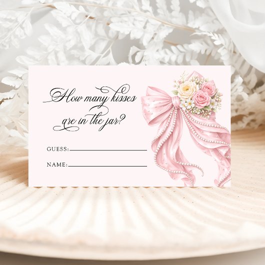 Carte D'accompagnement Jeu de mariage Combien de baisers Arc Rose Perle