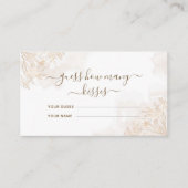 Carte D'accompagnement Jeu de mariage Combien de baisers Feuilles florale (Devant)