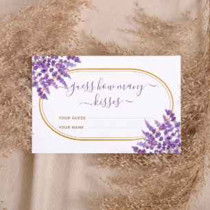 Carte D'accompagnement Jeu de mariage Combien de baisers Lavande Violette