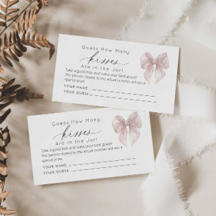 Carte D'accompagnement Jeu de mariage Devine combien de baisers avec un n