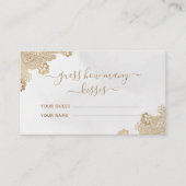 Carte D'accompagnement Jeu de mariage Devine combien de bisous Crème de d (Devant)