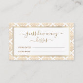 Carte D'accompagnement Jeu de mariage devinez combien de baisers motif or (Devant)