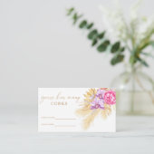 Carte D'accompagnement Jeu de mariage - Devinez combien de bouchons boho (Debout devant)