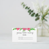 Carte D'accompagnement Jeu de mariage floral blush devine combien de bais (Debout devant)