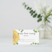 Carte D'accompagnement Jeu de mariage tournesol devine combien de baisers (Debout devant)