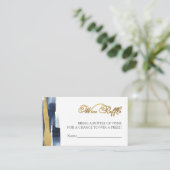 Carte D'accompagnement Jeu de raffe de vin | Fête des mariées bleue Abstr (Debout devant)