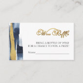 Carte D'accompagnement Jeu de raffe de vin | Fête des mariées bleue Abstr (Devant)