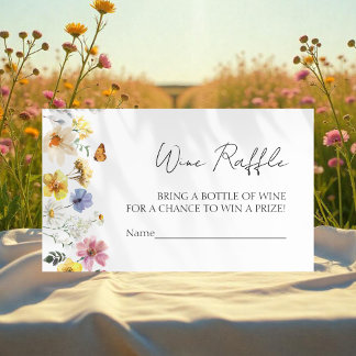 Carte D'accompagnement Jeu de raffe de vin | Fête des mariées Boho Fleur