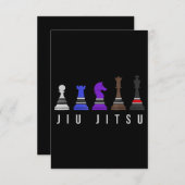 Carte D'accompagnement jeu d'échec jiu jitsu, cadeau bjj avec texte. (Devant / Derrière)