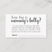 Carte D'accompagnement Jeu minimal simple | La taille de Mommys Belly (Devant)