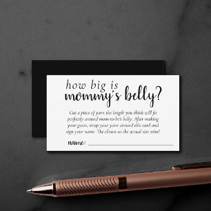 Carte D'accompagnement Jeu minimal simple   La taille de Mommys Belly