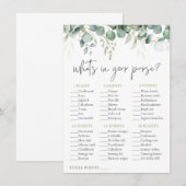 Carte D'accompagnement Jeu Purge Eucalyptus Fête des mariées Jeu (Devant / Derrière)