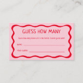 Carte D'accompagnement Jeu Rétro Rose Devine Combien de Bisous (Devant)