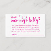Carte D'accompagnement Jeu rose chaud simple | La taille de Mommys Belly (Devant)