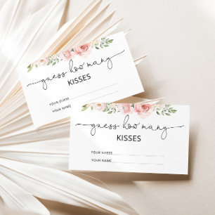 Carte D'accompagnement Jeux de mariage floral rose devinez combien de bai