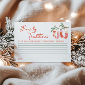 Carte D'accompagnement Jeux de Noël, Traditions familiales, Baby Shower