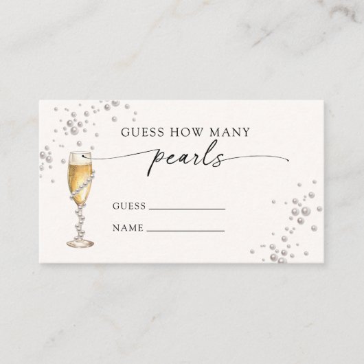 Carte D'accompagnement Jeux de perles et de Prosecco: devinez combien de (Devant)