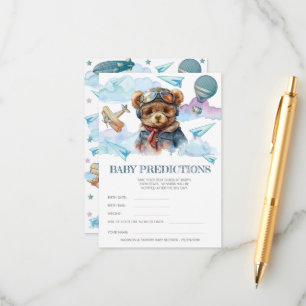 Carte D'accompagnement Jeux du Baby shower pilote Teddy Bear
