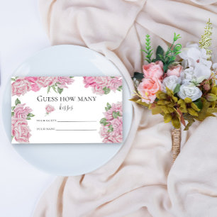 Carte D'accompagnement Jeux floral Roses - devinez combien de baisers jeu