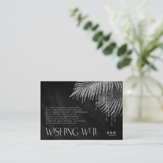 Carte D'accompagnement Joaillier Palm Leaf Wishing Well V3 Silver ID830 (Debout devant)