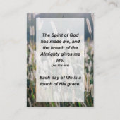 Carte D'accompagnement Job 33:4 L'Esprit de Dieu m'a fait, (Devant)