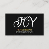 Carte D'accompagnement Joie festive, billet de fête de Noël (Devant)