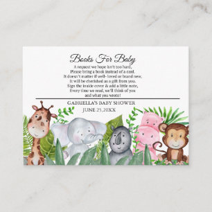 Carte D'accompagnement Joli Baby shower Animaux Jungle Livre Pour Bébé