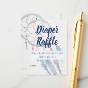 Carte D'accompagnement Joli Baby shower Boho Dreamcatcher bleu