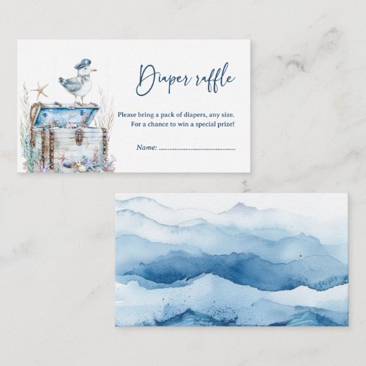 Carte D'accompagnement Joli Baby shower d'ahoy nautique (Devant / Derrière)