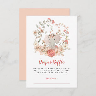 Carte D'accompagnement Joli Baby shower de chair à gaufre Eléphant