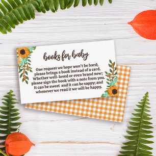 Carte D'accompagnement Joli Baby shower De Fleurs De Soleil Livres Pour B